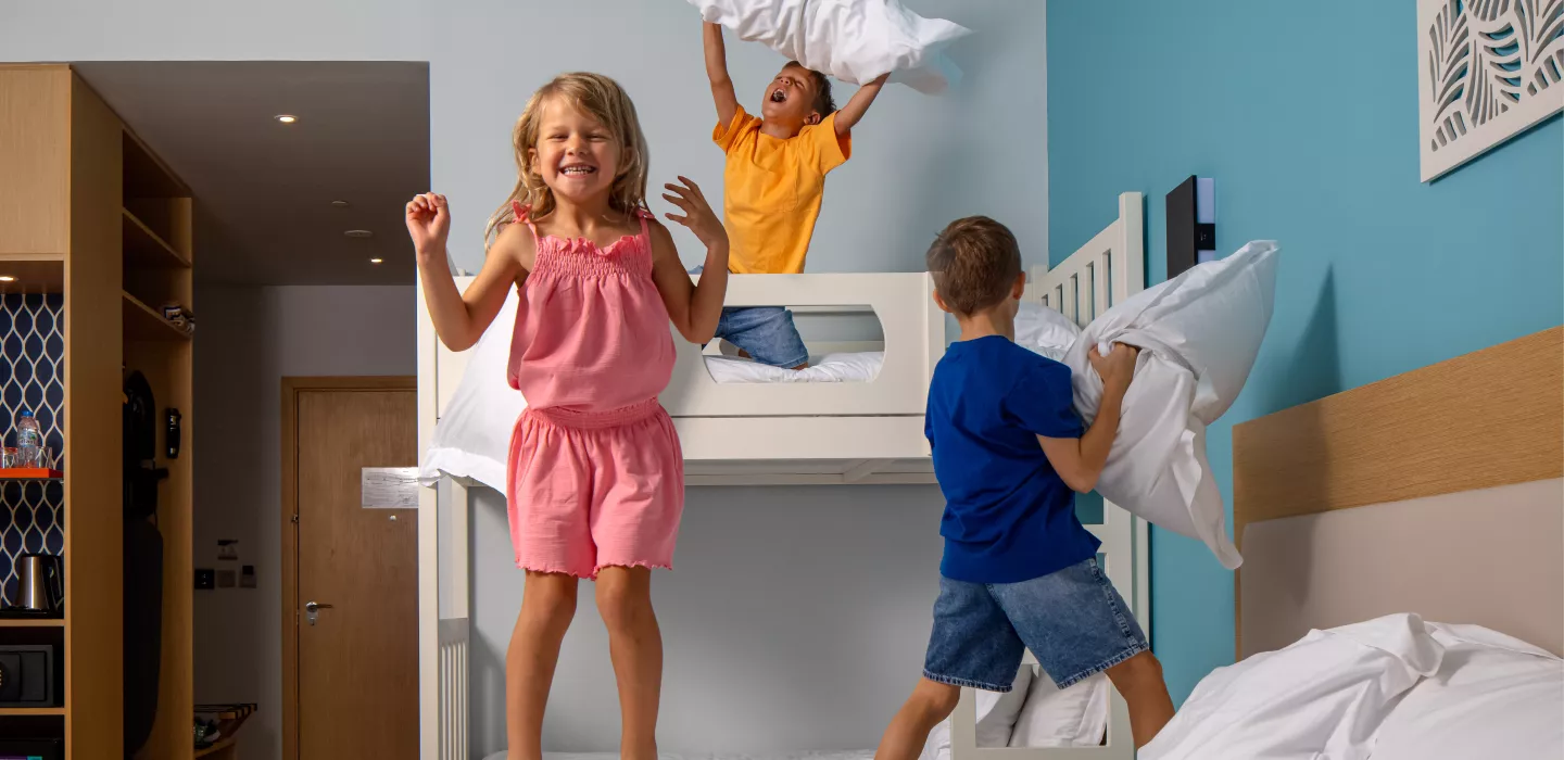 Children is playing in the Mirage Room of Centara Mirage Beach Resort Dubai CDD