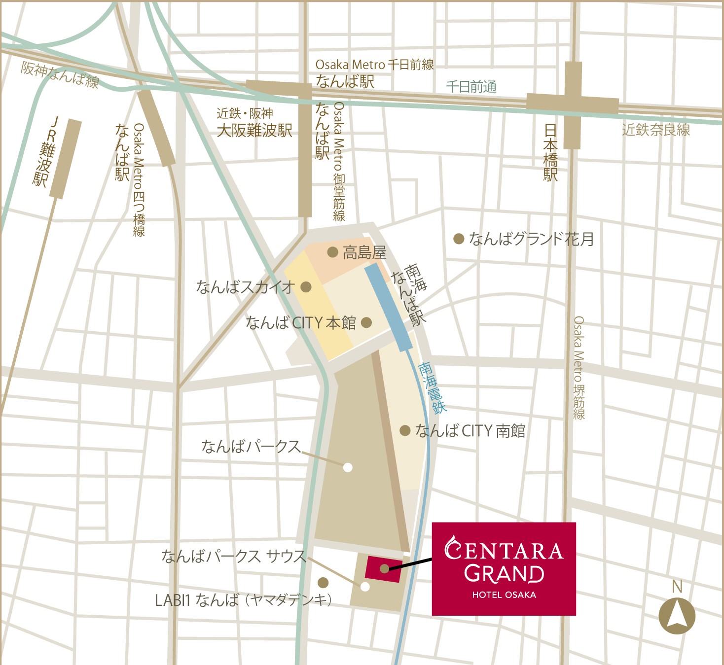 Centara Grand Hotel Osaka Map